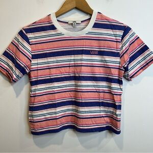 Vans Wazzy Stripe Cropped Short Sleeve Tee Shirt